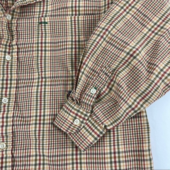 Tommy Hilfiger Button Down Shirt Girls Large Tan Red Plaid - Picture 6 of 10
